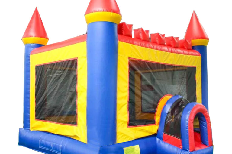 Colorful castle bounce house rentals
