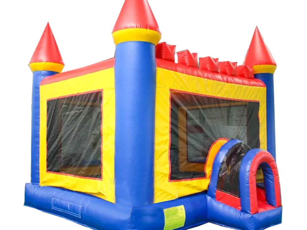 Colorful castle bounce house rentals
